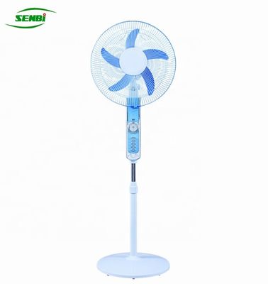 Blue Color Solar Stand Fan 12v 16 Inch With Round Base Energy Saving