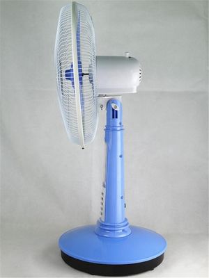 Blue Color 12V Solar Table Fan , Air Cooling 16 Inch Oscillating Table Fan