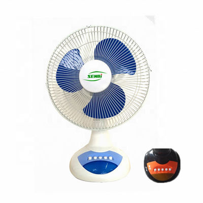 Home 12 Inch Ac Dc Table Fan , Rechargeable Table Fan With Led Light
