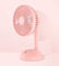 Pink Portable DC Rechargeable Fan , 6 Inch Mini Usb Hand Fan Low Noise