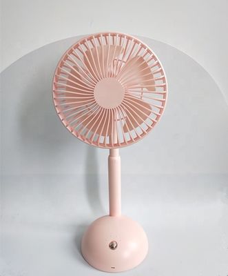 Pink Portable DC Rechargeable Fan , 6 Inch Mini Usb Hand Fan Low Noise